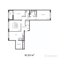 ЖК Grand Victoria — 3-ком 91,5 м² (от 38 255 360 тг)