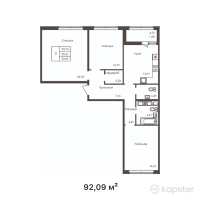 ЖК Grand Victoria — 3-ком 92,1 м² (от 38 493 620 тг)