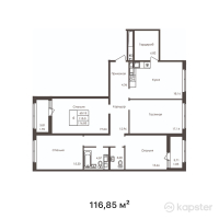 ЖК Grand Victoria — 4-ком 116,6 м² (от 48 730 440 тг)