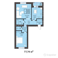 ЖК Esil City — 2-ком 77,7 м² (от 29 541 200 тг)