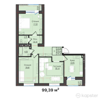 ЖК Esil City — 3-ком 99,4 м² (от 37 768 200 тг)