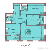 ЖК Tumar Residence — 3-ком 101,6 м² (от 55 852 500 тг)