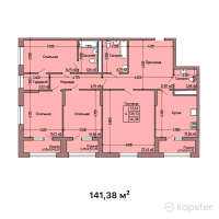 ЖК Tumar Residence — 4-ком 141,4 м² (от 77 759 000 тг)