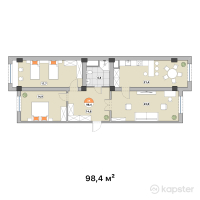 ЖК Qarasai Park — 3-ком 98,4 м² (от 75 768 000 тг)