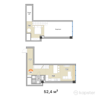 ЖК Тау Шатыр — 2-ком 52,4 м² (от 56 592 000 тг)