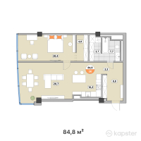 ЖК Тау Шатыр — 2-ком 84,8 м² (от 91 044 000 тг)