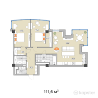 ЖК Тау Шатыр — 3-ком 111,6 м² (от 120 528 000 тг)