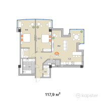ЖК Тау Шатыр — 3-ком 117,9 м² (от 127 332 000 тг)