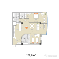ЖК Тау Шатыр — 3-ком 122,8 м² (от 132 624 000 тг)