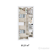 КД Горная Жемчужина — 2-ком 81,2 м² (от 30 859 800 тг)