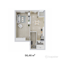 ЖК Elet — 1-ком 56,5 м² (от 36 134 400 тг)