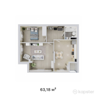 ЖК Elet — 2-ком 63,2 м² (от 40 435 200 тг)