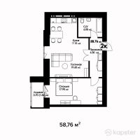 ЖК Рио Де Жанейро — 2-ком 58,8 м² (от 20 566 000 тг)
