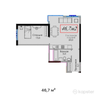 ЖК Elif Garden — 2-ком 46,7 м² (от 40 162 000 тг)