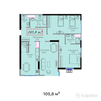 ЖК Elif Garden — 4-ком 105,8 м² (от 90 988 000 тг)