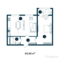 ЖК Exclusive Prime — 2-ком 61 м² (от 40 246 800 тг)