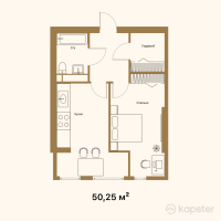 ЖК New Life — 1-ком 50,3 м² (от 20 451 750 тг)