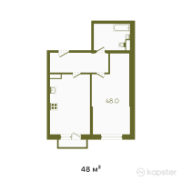 ЖК Buta Fenomen — 1-ком 48 м² (от 27 360 000 тг)