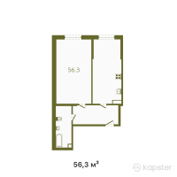 ЖК Buta Fenomen — 2-ком 56,3 м² (от 30 402 000 тг)