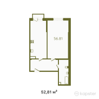 ЖК Buta Fenomen — 2-ком 56,8 м² (от 30 677 400 тг)