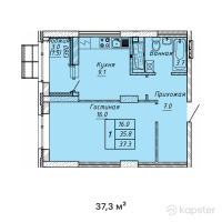 ЖК ATAMURA — 1-ком 37,3 м² (от 14 733 500 тг)