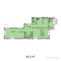 ЖК ATAMURA — 2-ком 62,2 м² (от 24 569 000 тг)