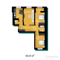 ЖК Inju City — 3-ком 82,6 м² (от 32 627 000 тг)