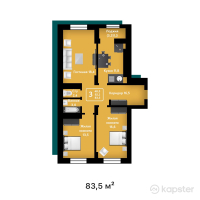 ЖК Inju City — 3-ком 83,5 м² (от 32 982 500 тг)