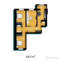 ЖК Inju City — 3-ком 88,2 м² (от 34 839 000 тг)