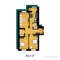 ЖК Inju City — 3-ком 89,3 м² (от 35 273 500 тг)