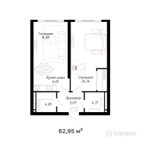 ЖК Raaf Park — 1-ком 63 м² (от 58 858 250 тг)