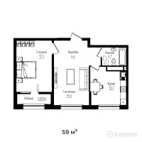 ЖК Mangilik — 2-ком 59 м² (от 36 285 000 тг)