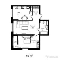 ЖК Mangilik — 2-ком 65 м² (от 39 975 000 тг)