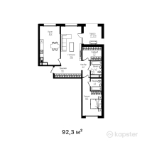 ЖК Mangilik — 3-ком 92,3 м² (от 56 764 500 тг)