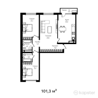 ЖК Mangilik — 3-ком 101,3 м² (от 62 299 500 тг)