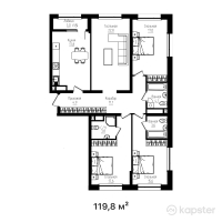 ЖК Mangilik — 4-ком 119,8 м² (от 73 677 000 тг)