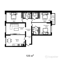 ЖК Mangilik — 4-ком 125 м² (от 76 875 000 тг)