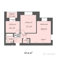 ЖК Argyn — 3-ком 67,4 м² (от 16 176 000 тг)