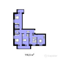 ЖК Спутник — 4-ком 116,4 м² (от 47 724 000 тг)