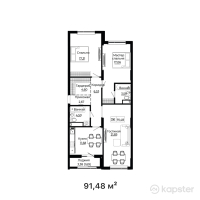 ЖК Bozjyra — 3-ком 91,5 м² (от 44 825 200 тг)