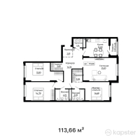 ЖК Bozjyra — 4-ком 113,7 м² (от 55 693 400 тг)