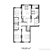 ЖК Bozjyra — 4-ком 116,7 м² (от 57 158 500 тг)