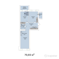 ЖК Al-Farabi town — 3-ком 70,9 м² (от 19 505 750 тг)