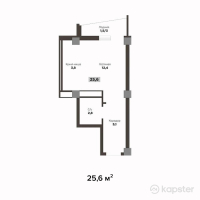 ЖК Khan Residence — 1-ком 25,6 м² (от 6 656 000 тг)