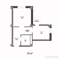 ЖК Khan Residence — 1-ком 37 м² (от 9 620 000 тг)