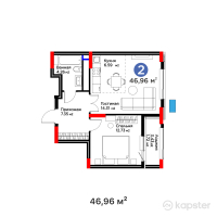 Квартал Capital Park. Emotions — 2-ком 47 м² (от 26 109 760 тг)