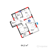 Квартал Capital Park. Emotions — 2-ком 64,2 м² (от 35 695 200 тг)