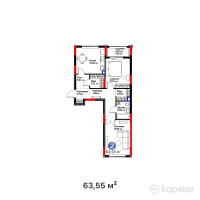 Квартал Capital Park. Emotions — 2-ком 63,6 м² (от 35 333 800 тг)