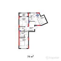 Квартал Capital Park. Emotions — 3-ком 74 м² (от 41 144 000 тг)