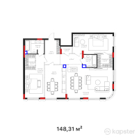 КД Mone — 3-ком 148,3 м² (от 182 569 610 тг)